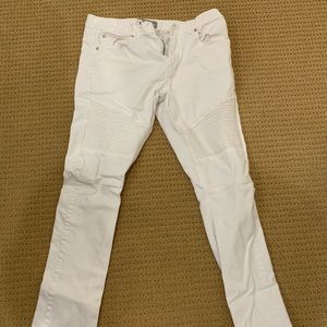White Biker Jeans